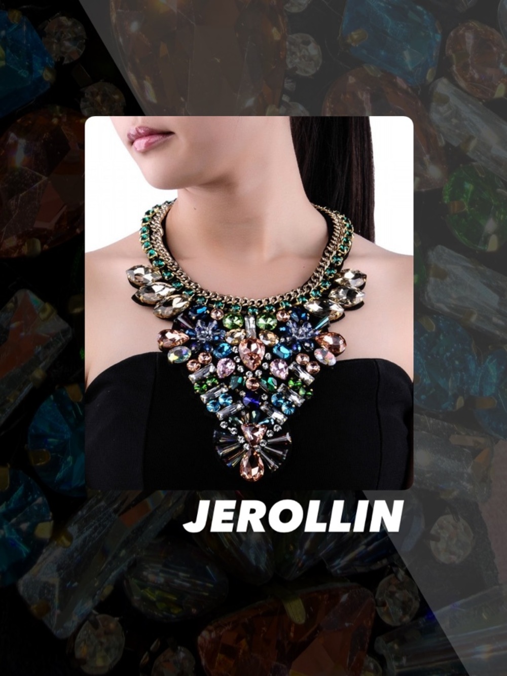 EUC Jerollin Multi Color Statement Necklace